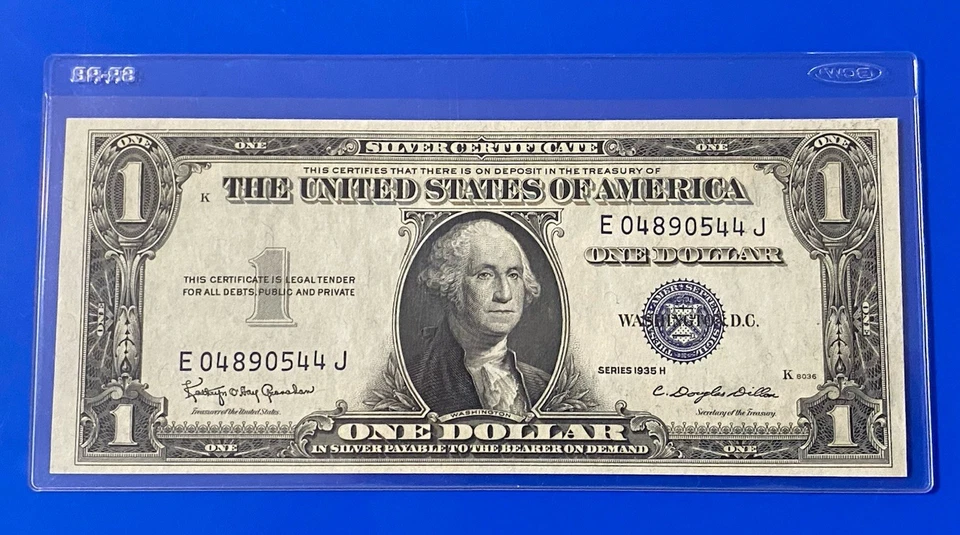 1935-H $ 1 DOLLAR SILVER CERTIFICATE Block E-J UNCIRCULATED - Image 2 of 3