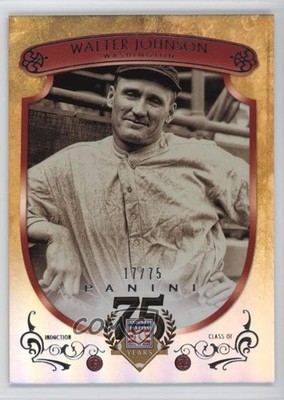 2014 Panini Hall of Fame Red Shield /75 Walter Johnson #2 HOF Shield n8a