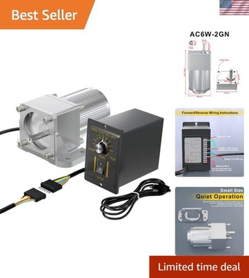 6Watts Reversible 110V AC Motor with Gearbox 7.5K, Electric Gear Reducer Moto...