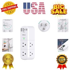 Surge Protector Outlet Extender with Rotating Plug, 6 AC Multi Plug Wall Outl...