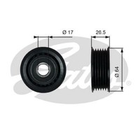 Gates Umlenk FüHrungsrolle Keilrippenriemen FüR Mercedes-Benz C-Klasse T38099