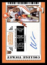 2019 PANINI CONTENDERS DRAFT CHRISTIAN WILKINS 180 RC AUTOGRAPH CLEMSON