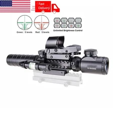 3-in-1 3-9X32 EG Rangefinder Scope Red & Green Dot Sight with Green Dot Laser