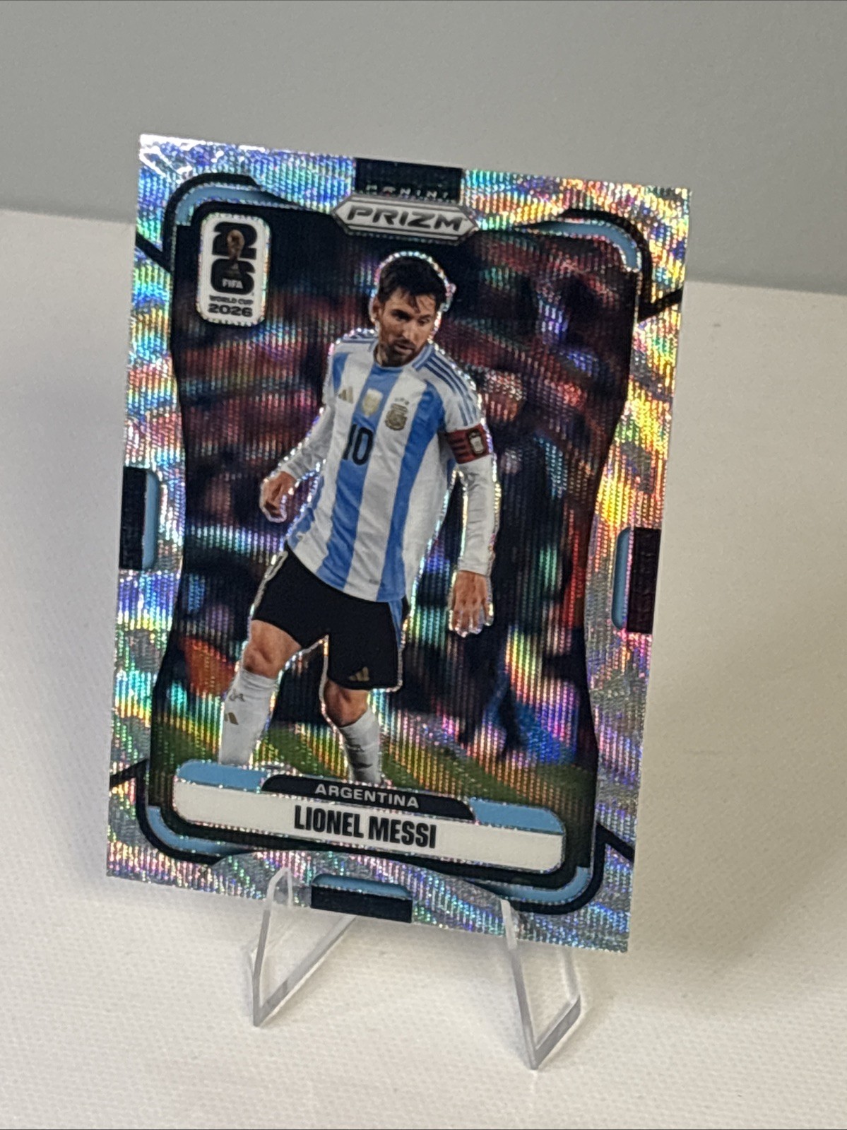 2026 Panini Prizm FIFA World Cup World Cup #10 Lionel Messi Argentina WAVE PRIZM view 2