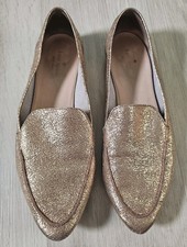 Kate Spade New York Women  s CARIMA Rose Gold Leather Metallic Slip On Loafer 10M