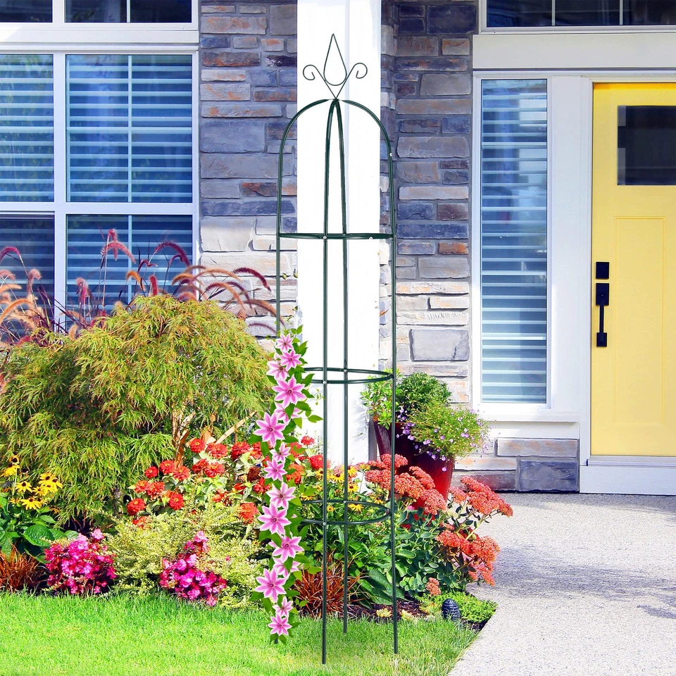  dunkelgrün Rankhilfe rund freistehend Rosen Tomaten Wein Garten wetterfest X... - Bild 2 von 4