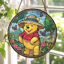 Personalized Winnie the Pooh Disney Glass Suncatcher Pooh Bear Nursery Decor