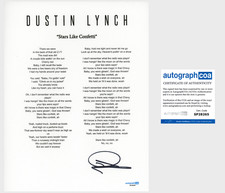 'Dustin Lynch' Country Star Signed Lyric Sheet 'Stars Like Confetti' ACOA