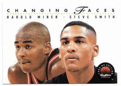 1993-94 Skybox Premium Harold Miner Steve Smith Changing Faces #305 Miami Heat