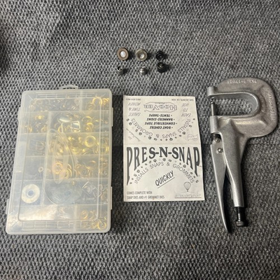 #ad HOOVER PRES N SNAP grommet tool W instructions amp; attachments Grommets Snaps $175.00