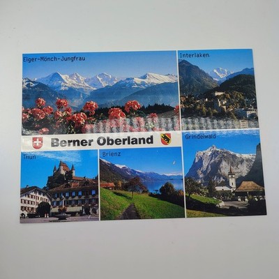 Vintage Berner Oberland Switzerland Scenic Postcard by Globetrotter