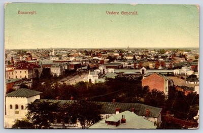 Antique Romania Postcard BUCHAREST Bucuresti General View 1908
