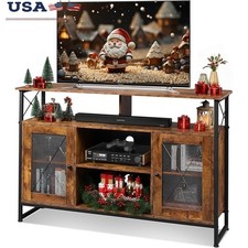 Tall TV Stand Adjustable Shelves Entertainment Center W/ Cable Management New