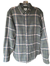 J.Crew Men's Slim Every Stitch Considered Gray Plaid Button Down Flannel Shirt M