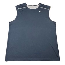 VTG Nike Reversible Mesh Tank Top Mens XL Blue White Swoosh Basketball Jersey