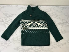 Jumping Beans Boys Sweater Size 4T Green Warm Winter Dinosaur High Neck B