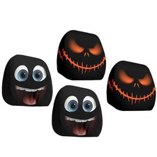 2PCS Car Head Rest Cover Halloween Funny Car Seat Headrest Protector Cover