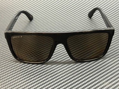GUCCI GG0748S 005 Black Brown Polarized Men's 59 mm Sunglasses | eBay