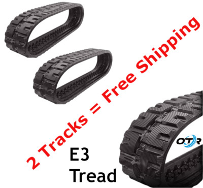 2 New Tracks 400 86 53 OTR Rubber Track E3 Pad Tread 400x86x53 Cat