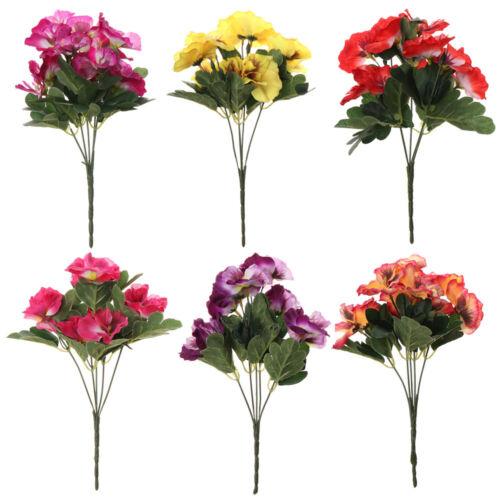 Simulation  Artificial Silk Bouquet Floral Decor Pansy Flower Plant Bunch - Picture 1 of 17