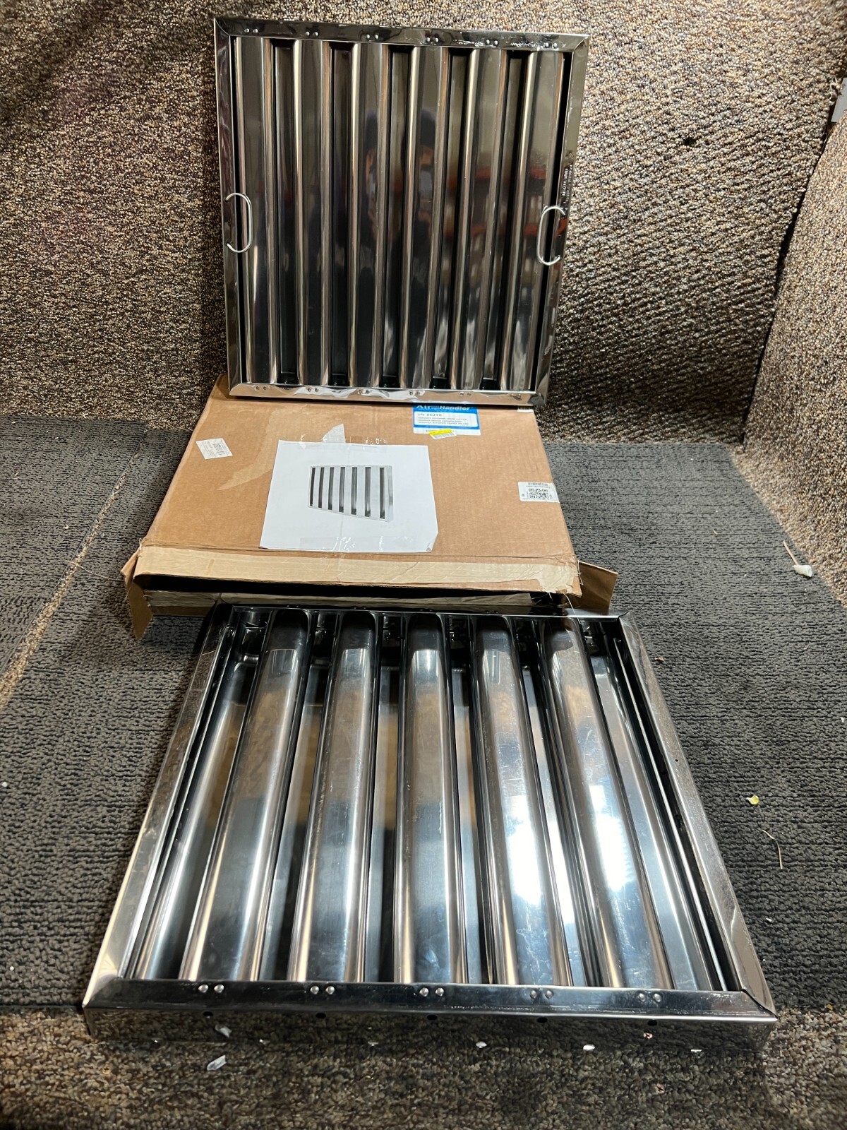 BOX OF 2 Air Handler 2EJY8 Range Hood Stainless Steel Filter 20X20x2"