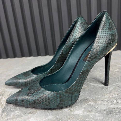 Louis Vuitton Eyeline Pump tacchi alti verde pitone 8 US o 38 EUR - Foto 10 di 24