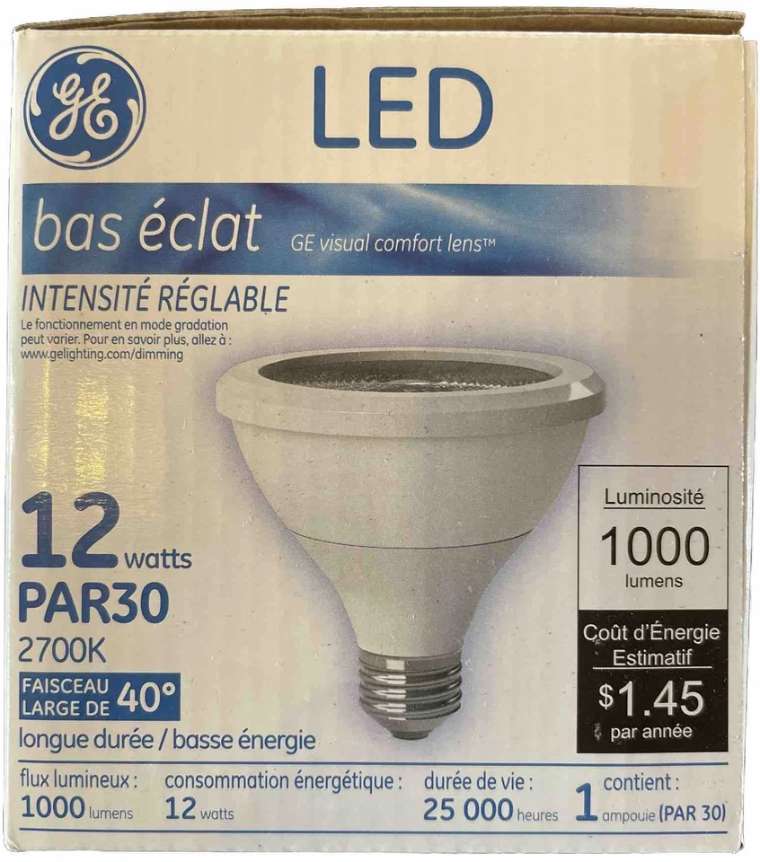 LED Light Bulb Low Glare 1000 Lumens Flood Lights GE PAR30 Energy Efficient NEW - Image 2 of 4
