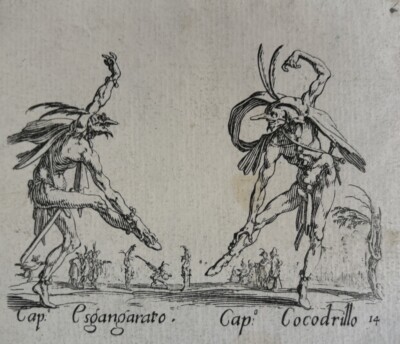 Jacques Callot Original Etching (state 2/2) from  Balli di Sfessani c1632