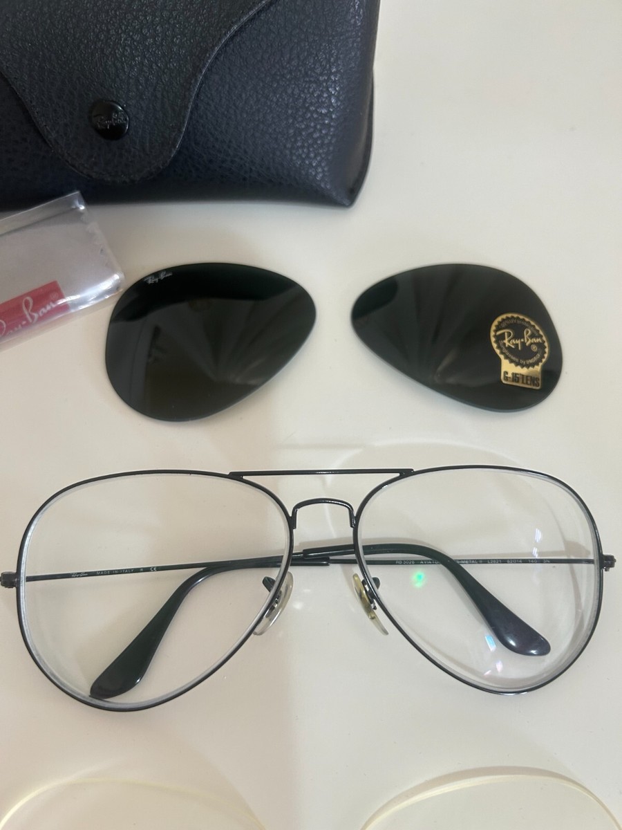 Ray-Ban Aviator Black Polarized Unisex Sunglasses RB3026 3in1 PC