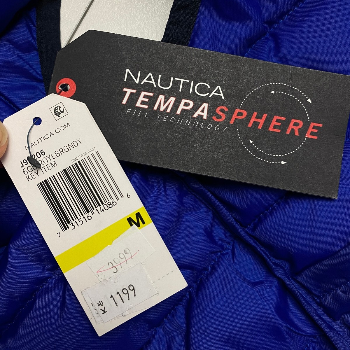 Gilet Nautica Rouge Homme Taille L - 100% Coton, Occasion Très Bon état