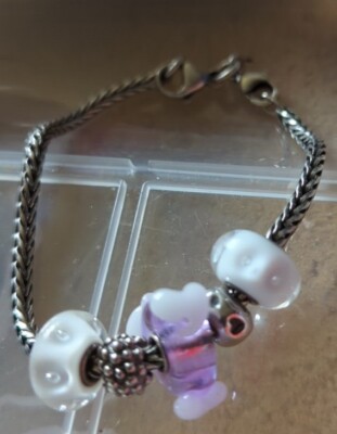 Trollbeads Silver Bracelet 8.0 with troll lock trollbeads charms + 1 elfbeads
