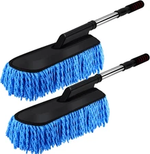 Tanlade 2 Pack Microfiber Car Duster Exterior Scratch Free with Extendable Handl