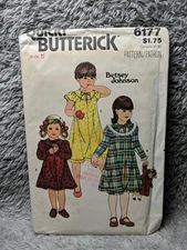 Dress Gown size 5 Butterick 6177 Sewing Pattern Betsey Johnson Cottagecore Quick