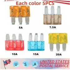 5-20A Micro3 Fuse ATL Car Blade Fuses Assortment Kit 3 Prong Micro Blade 25PCS