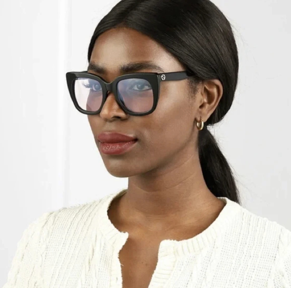 gucci shiny black sunglasses