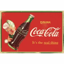 Drink Coca-Cola Sprite Boy Real Thing Bottle Decal Distressed Official USA