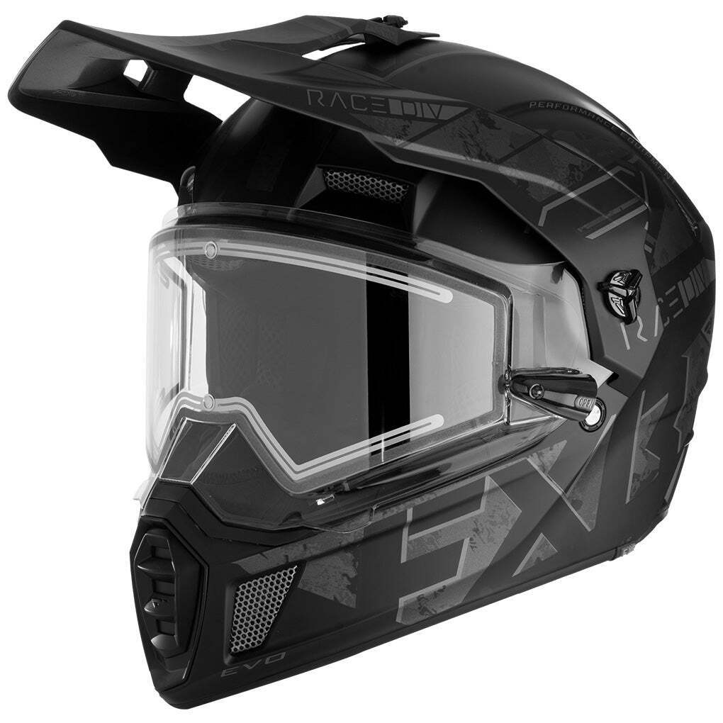 FXR Clutch X Evo Snowmobile Helmet w/ Electric Shield Stealth