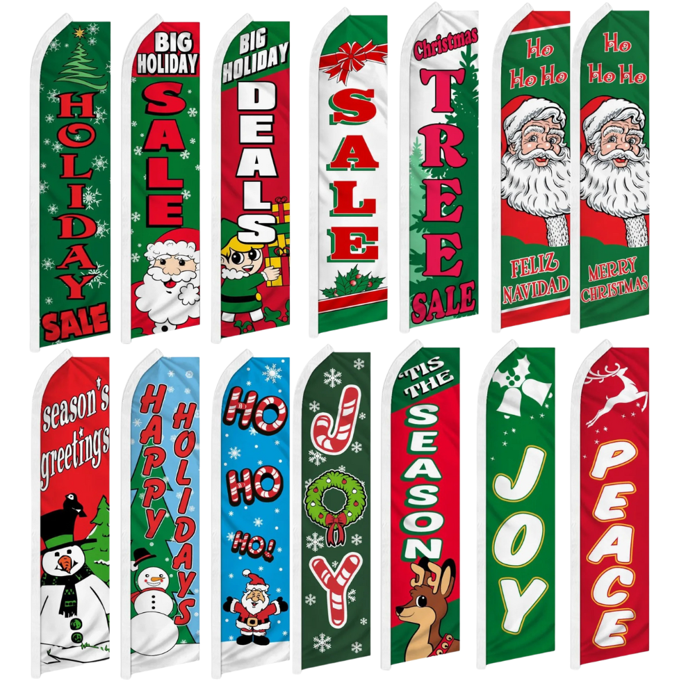 Christmas Big Holiday Sale Fluttering Advertising Banner Flags  