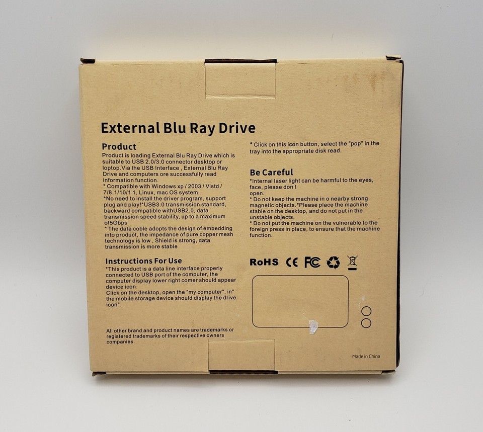 wintale External Bluray DVD Drive Portable 3D Read Writer Burner