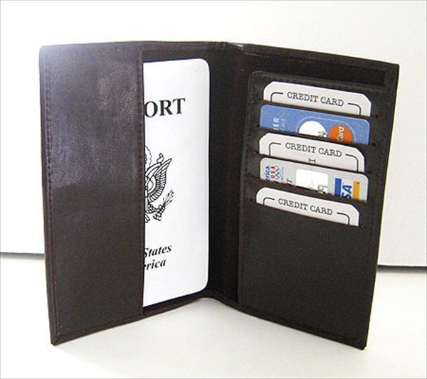Genuine Leather Black USA Passport Cover & Travel Wallet – RFID Blocking Card Organizer-519095