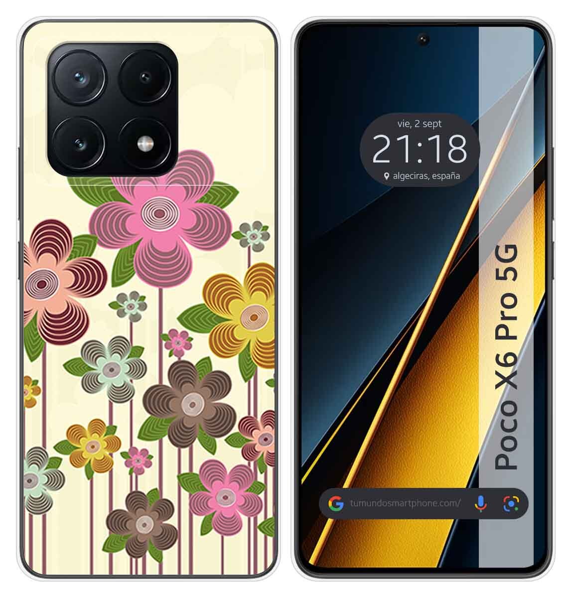 Cover Silicone per Xiaomi Poco X6 Pro 5G Disegno Primavera IN Fiore Disegni