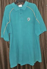 NFL Miami Dolphins Mens XL Green Polo Shirt Short Sleeve Embroidered Logo Cotton