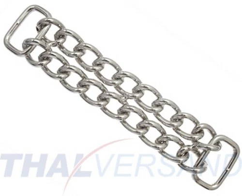 THAL PARTS® 10 Pezzi Catena Doppio Mento 20mm x 115mm Nichelata Doppia Link Catena Mentoniera