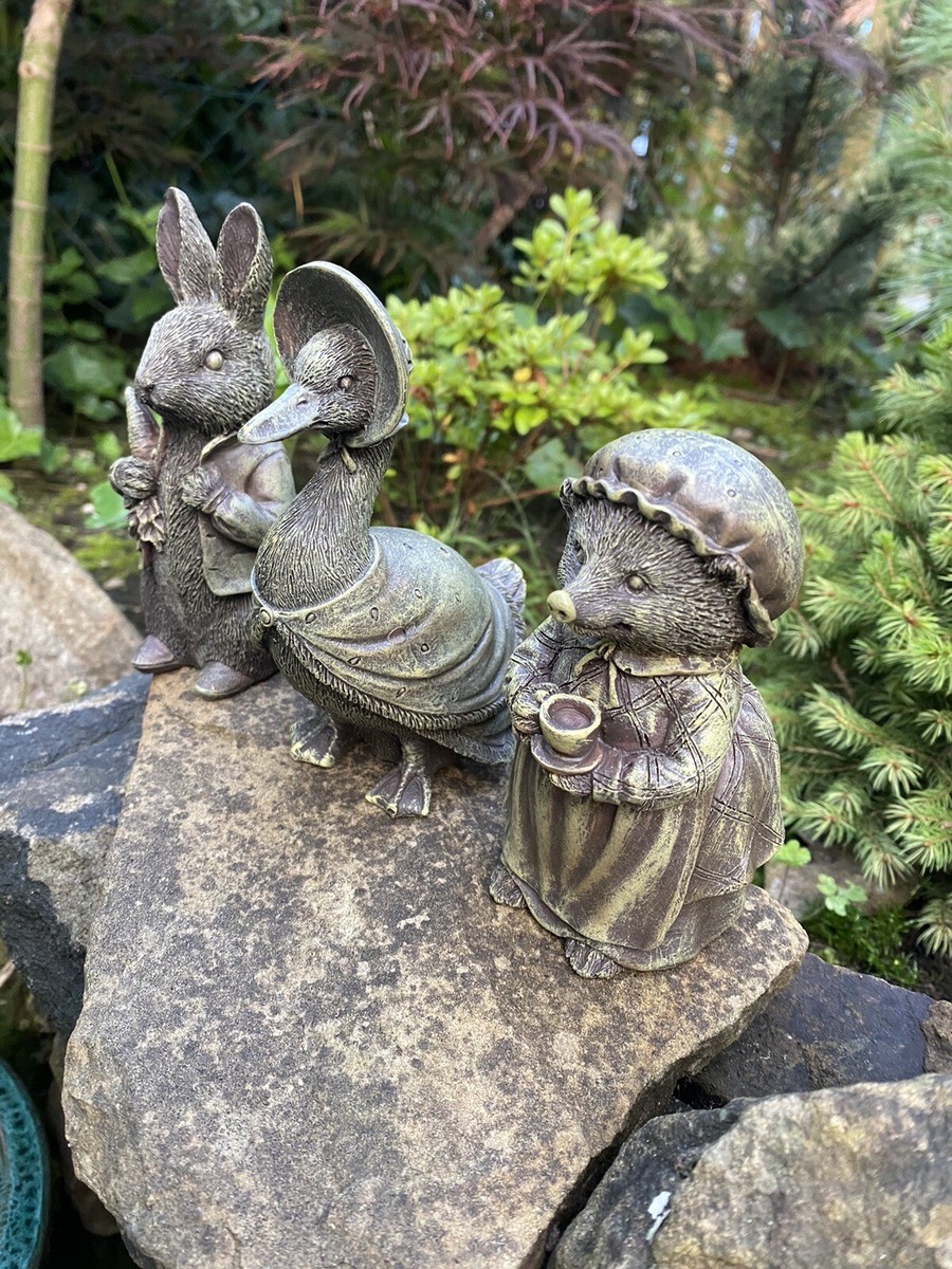 Set 3 Beatrix Potter Statue Garden Ornament Figure Decoration