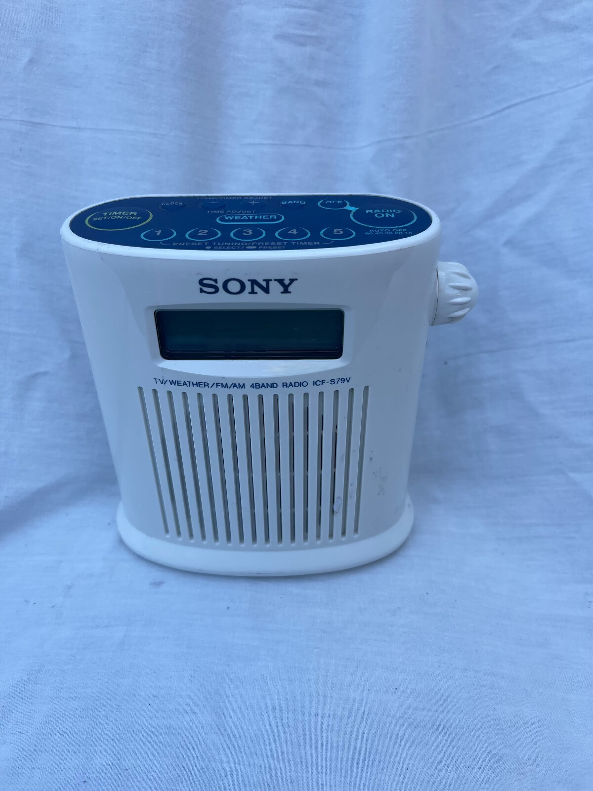 SONY Vintage Shower Mate FM/AM 4 Band Radio TV Weather ICFS79V Tested