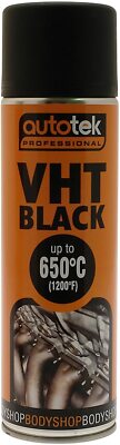 SCHWARZ Hochtemperatur Sprühlack 500ml Auspuff Motor bis 650C Hitzebeständig