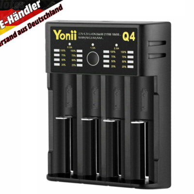 4Slots LCD Akku Ladegerät USB Charger Batterieladegerät 5V für Lithium Batterie