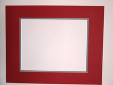 Picture Framing Mat 20x24 for 16x20 photo Red with grey liner Buckeye colors