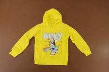 Kids US Size 5 Bright Yellow Bluey Graphic Long Sleeve Pullover Hoodie New