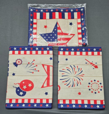 3 Patriotic Table Runner 12''x71'' 4th of July Decor  American Stars With Stains